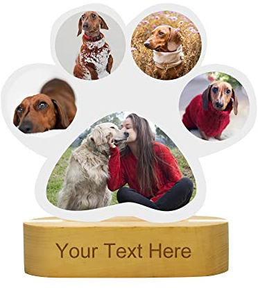 Personalisierte Haustier Foto Nachtlicht Hund Pfote Druck Led Lampe mit Haustier Katze Hund Foto Acryl Licht Weihnachten Nachttisch Lampe Home Decor Geschenke Personalisiert für Haustier Liebhaber