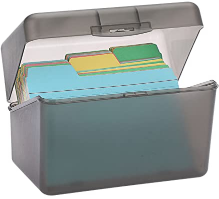 BTSKY Karteikarten-Box, 10,2 x 15,2 cm, Karteikartenhalter, Notizkarten-Box, Rezeptkarten-Box, Kunststoff-Aufbewahrungs-Organizer zum Befüllen von Karteikarten, Notizkarten, Karteikarten, Rezepten und