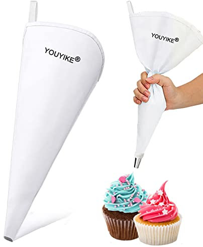 YOUYIKE 1 PCS Poche a Douille Patisserie reutilisable, 45/40/35/30 cm Poche à Douille Patisserie en Coton,Poche a Douille Patisserie Professionnelle, DIY Gâteau Outil de Décoration(45cm)