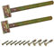 BRESKO Kreuzgehänge verzinkt T-Bänder Scharnier Torband Ladenband Türbänder Werfgehänge schwer 2er Set mit Schrauben (Gelb, 600x65x110x4 mm)