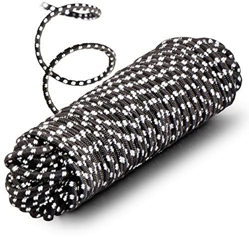 com-four® Spanngummi - 10m x 4mm - Spannseil für Banner, Plakate, Zelte, Pavillon - Gummiseil für Transport, Camping, Sport, Gepäck - Expanderseil als Planenspanner - reflektierend