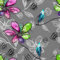 HEKO PANELS Oxford Stoff Wasserdichte Meterware Canvas-Stoff Polyester Stoff Zum Nähen Nähstoffe Möbelstoffe Dekostoffe Handwerken Wasserabweisend Blickdicht Blumen 1 Meter 155 x 100 cm, DX1319