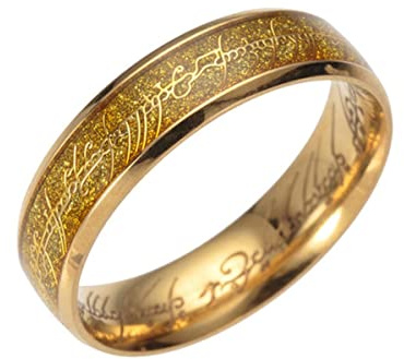 YAHOYA Titanstahl EIN Ring der Macht Ring für Männer Frauen Gold Farbe Edelstahl Mode Schmuck Film of Ring