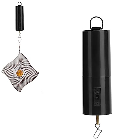 Windspiel Motor Batterie, Wind Spinner Motor, Hängender Batterie Motor, 12,5x4cm, 30 U/min Winddrehmotor, Schwarzer Winddrehmotor, Mit Batteriemotor, für Windspiele, Skulpturen, Windspiele