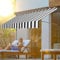 Ikodm Tenda da sole con manovella, 250 x 120 x 200 – 300 cm, bianco e grigio, UV 50+ regolabile in altezza, impermeabile, facile da montare
