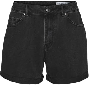 VERO MODA Women's VMZURI HR Loose Shorts Mix Noos 10279493, Black Denim, XS