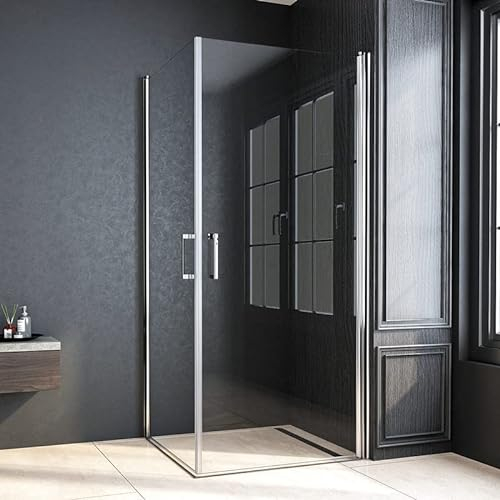 Duschkabine 90x90x195cm Eckeinstieg Pendeltür Duschabtrennung Schwingtür Dusche Duschwand 6mm NANO ESG Sicherheitsglas Beschichtung