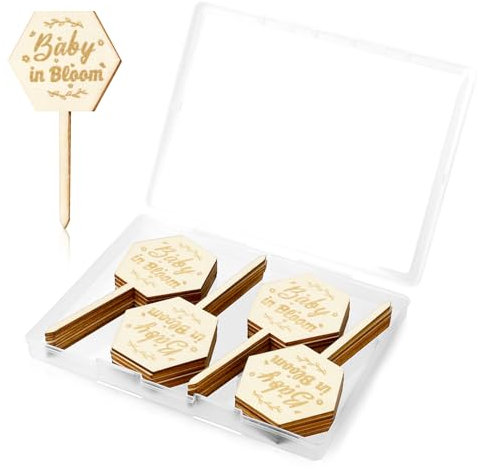 20 etichette per piante grasse Baby in Bloom Etichette per piante in legno per insegnanti Pianta I semi Segno Etichetta in legno Baby Shower Esagonale Etichette per piante grasse in legno per semi di