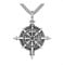 KONFEN Kette Herren Damen mit Anhänger, 24 Kompass Halskette mit Wikinger Symbole Kettenanhänger aus Edelstahl für Männer 60cm, Hip Hop Edelstahlkette Necklace Pendant Chain