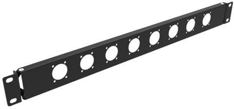 QiaoYoubang 1U Scharnier-Rack-Panel 8D XLR HDMI Audio Rack Mount Panel für 48,3 cm Rackmontage (1U8D)