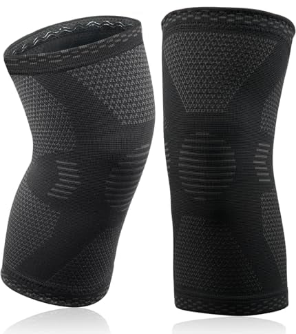 ACWOO Ginocchiera Ortopedica, 2 Pezzi Tutore Ginocchio per Uomo e Donne, Fascia a Compressione, Ginocchiera Sportiva Supporto per Artrite, Corsa, Dolore alle Articolazioni, Lesioni dei Legamenti (XL)