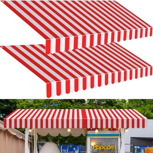Preboun Zirkusmarkise, Dekoration, gestreift, Karnevalszelt, Markise, Dekorationen, rot und weiß, Wanddekoration, Karnevalsständer, Mardigras, Mottoparty, Fotozubehör, 70 x 150 cm