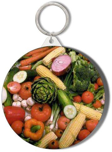 Gift Insanity ASSORTED VEGETABLES PHOTO SHORT CHAIN KEYRING BOTTLE OPENER