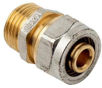 Suinga Raccord mâle 3/4 pour tube multicouche de compression 25 mm, pas besoin de presse - Gris