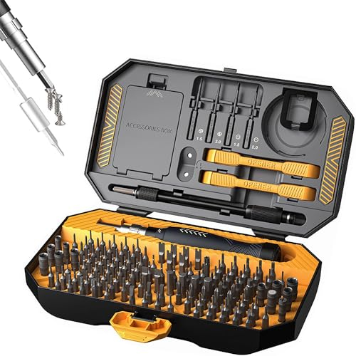 145 in 1 Präzisions-Schraubendreher-Set, professionelles Handy- und Computer-Reparaturset mit Torx, Stern, Pentalobe, Sechskant, kleine magnetische Schraubendreher-Bits, geeignet für MacBook, iPhone,
