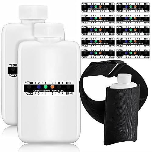 Jzoowar 14Pcs Urine Test Complete Kit 2 Portable Empty Bottles,10 Adhesive Temperature Sensitive Test Strips and Insulation Bag