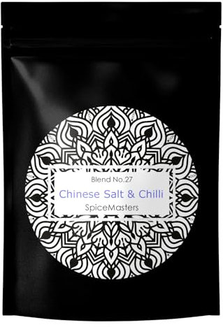 Chinese Salt & Chilli Spice - Superior Hand Blended Premium Mix by Spice Masters - No Preservatives or Additves - Authentic Made Simple - Ideal for BBQ Rubs & Marinades