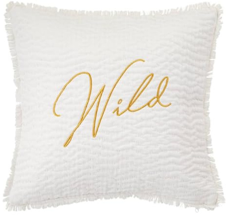 Atmosphera - Besticktes Kissen wild weiß 45x45cm