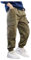 Pantalon Cargo Enfant Garçon Taille Elastique Large 3-16 Ans Pantalon Ample Adolescente Garcon Hiver Chic Pas Cher Confortable Casual Sport Jogging Streetwear Sweatpants (Brown, 7-10 Years)