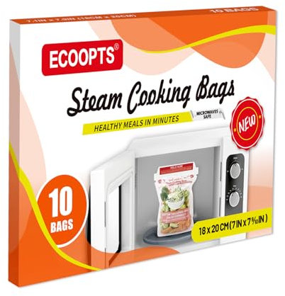 10×Steam Cooking Bags Microwave Steamer Bags for Vegetables,Potatoes and Meat