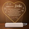 INDIGOS UG - LED Nachttischlampe - Herz - Spruch 12 - Valentinstag - Herz mit Spruch - Nachtlicht - 3D-LED-Lampe - Weihnachten, Geburtstag - Geschenk für Freund, Freundin, Familie - Liebe