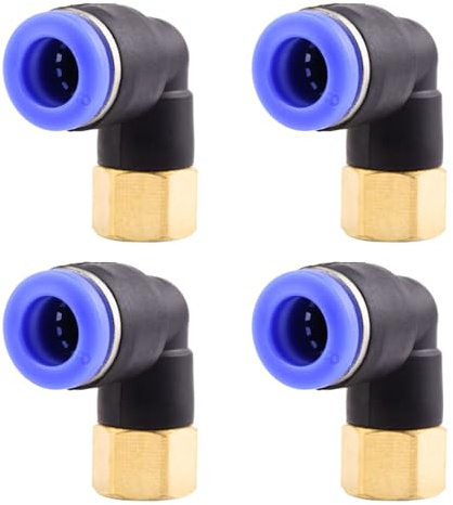 4 pièces 8mmx1/8 PT Raccords à vis pneumatiques coudés à 90° avec filetage intérieur Raccords rapides pneumatiques pour tuyaux enfichables push-in raccord d'air comprimé