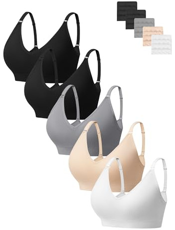 HBselect BH Damen ohne Bügel, weich gepolsterter Bustier Damen Baumwolle | Sport BH mit weicher Unterstützung, BH ohne Bügel Set, Bustier Damen große Brüste, bequemer Vollschalen-BHs, T-Shirt Soft Bra