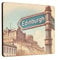 Wooden Fridge Magnet - Edinburgh Street Sign Design with Castle Background (mag-kf25-2603)