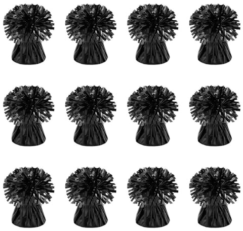 12 Stück Schwarz Ballongewichte, Folie Helium Ballongewichte für Geburtstagsfeier Hochzeit Feier