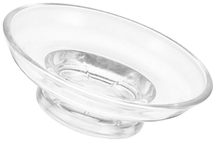 EXHUMKY Seifenschale Aus Glas Milchglas Rund 4.33X4.33X1.50In Rutschfester Seifenhalter Für Badezimmer-Waschtische Arbeitsplatten Und Küchenspülen Leicht Zu Reinigen