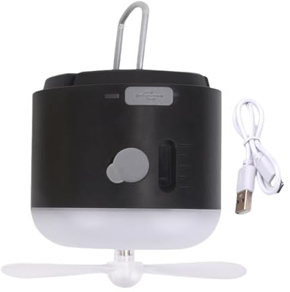 Uitndvyte Ventilateur de tente USB avec vitesses et luminosité réglables - Fonction multiple pour ventilateur de plafond de tente de camping
