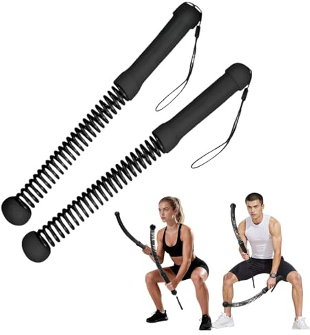 Ryfpdml 2Pcs Ropeless Battle Rope, Adjustable Resistance Ropeless Battle Ropes for Exercises Portable Quiet Cordless Training Rope Fitness Equipment for Home Gym Strength (A)