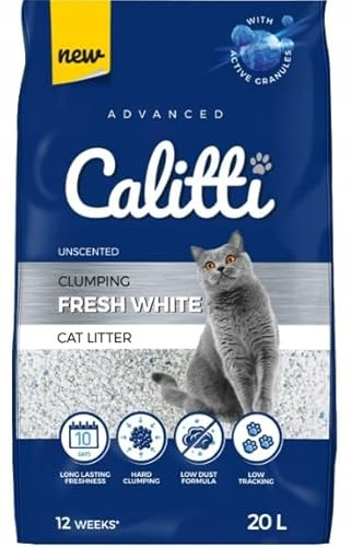 Calitti Fresh White Bentonitkies für Katzentoilette 20L