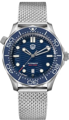 watchdives WD007 42mm Top Hat Saphir Klasse 2 Titanium Taucheruhr, PT5000 Automatikuhren, C3 Grün / BGW9 Blau Leuchtend Armbanduhr 200m wasserdichte Uhr