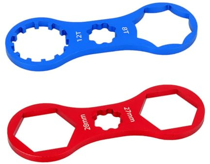 WUFKOP 2 Pezzi Kit Chiave Forcella MTB, Strumento Centro Blocco e Chiave Movimento Centrale per Bicicletta, Chiave Dischi Shimano Centerlock per Manutenzione e Riparazione