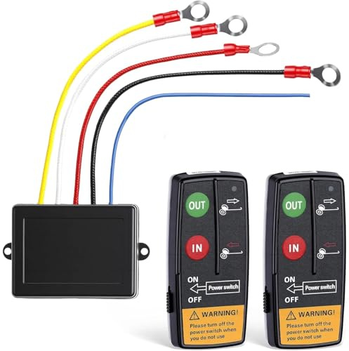 Seilwinde 12v Funkfernbedienung, Kabellose Seilwinde Fernbedienung 12v 24v Wireless Elektrische Seilwinde Funkfernbedienung Mit 2 Sender + Empfänger, 30m Reichweite Für Auto Atv Lkw Suv Jeep