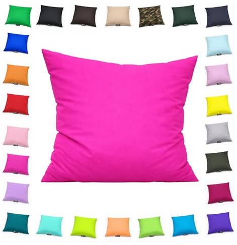 BuBiBag Outdoor Sitzkissen 45 x 45 cm, wasserabweisend, wetterfest und formstabil, mit EPS-Füllung, Oeko-TEX Bezugsstoff, für Gartenmöbel, Balkon, Terrasse, Lounge und Palettenmöbel, Pink