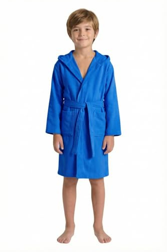 Intimitaly Accappatoio in Microfibra per Bambini, 5-16 Anni, Fuxia, Blu Elettrico, Asciugatura Rapida, Salvaspazio, per Piscina e Viaggi (IT, Età, 11 anni, 12 anni, Regular, Azzurro)