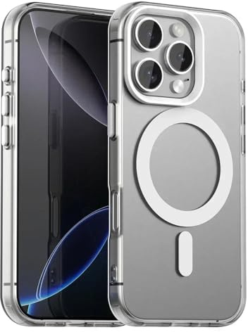 Techsuit für iPhone 16 Pro Hülle mit Soft Touch, Magnetring Kompatibel, Stoßfest, Verstärkte Ecken, Kameraschutz, Erhöhte Kanten, CandyCase Magnetic, Soft TPU, Weiß