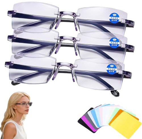 Revuterc Intelligente Brille,Brille Automatische Dioptrien Anpassung,Zoom Brillee,Selbstanpassende Brilles,Autofokus Brillee Mit Selbsteinstellung,Intelligente Lesebrilles Mit Zoomfunktion (3pcs)
