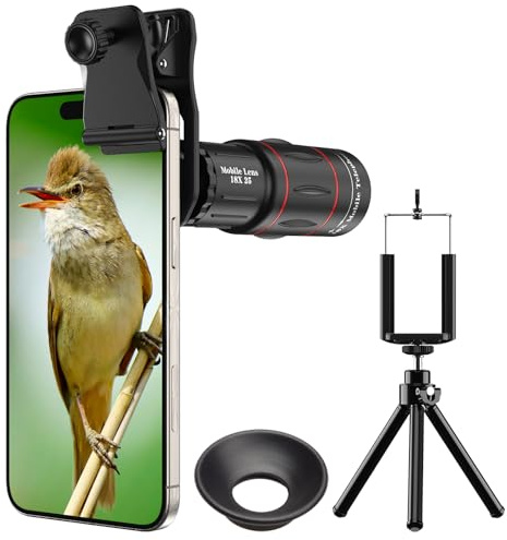Evil Eye 18X Téléobjectif iPhone/Smartphone – Téléobjectif Zoom Téléphone Portable, Objectif iPhone HD pour Photographie Sportive et Faune Sauvage