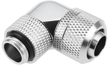 YINETTECH Silber 90 Grad G1/4 Klemmverschraubung ID 10 mm OD 12,7 mm Kompatibel mit EKWB Kompatibel mit Corsair