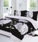 LONDON.BEDDING @ ROSALEEN DESIGN PRINTED Lilac_ Teal_Black_LILAC_Fuchsia_Chocolate_ Yellow_White LUXURY DUVET QUILT COVER SET WITH PILLOW CASES (Single, White/Black)