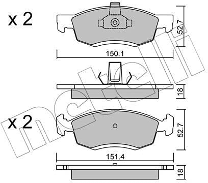 metelligroup 22-0802-0 - Made in Italy - Bremsbeläge
