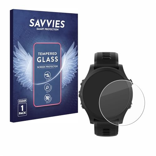 Savvies Armoured Glass compatible with Garmin Forerunner 935 Tempered Glass Screen Protector [Shockproof, 9H Ultra Hard]