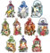 Ideen mit Herz 3-D Motive, ausgestanzt, ca. 7-10 cm, 10 Stück im Beutel | Bilder zum Basteln & Dekorieren | Grußkarten selber machen | Bildmotive für Scrapbooking (Laternen & Tiere im Winter)