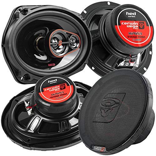 Cerwin Vega H7653 6.5 and H7693 6 x 9 3-Way Coaxial Speakers 4 Ohm Pack