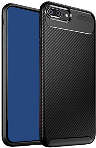 ZSCHAO Für iPhone 8 Plus Hülle Kohlefaser Silikon Slim Dünn Stoßfest Stossfest +Panzerglas TPU handyhülle Kompatibel mit iPhone 8 Plus Hülle Carbon hybrid Case Cover Schutzhülle Schwarz