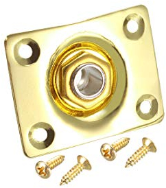 sourcing map Gitarre Mono Ausgang Jack Platte Eingangsbuchse 1/4 Zoll 6,35mm für Gibson LP/EPI Les Paul E-gitarre Gold