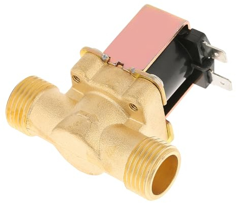 Broco 1/2 12V DC Normally Closed Brass Solenoid Valve, Constant Flow Electric Water Control Valve Ideal for RO Systems, Water Heaters, Dispensers
